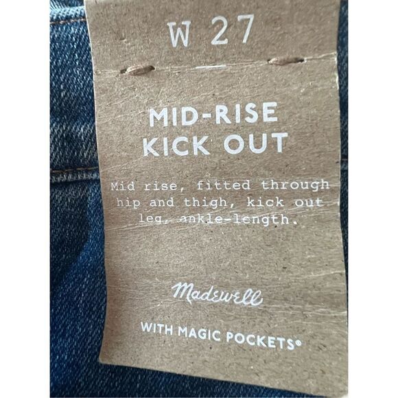 Madewell Women's Blue NI962 Mid Rise Kick Out Ankle Denim Jeans Size 27 NWT - Picture 5 of 6